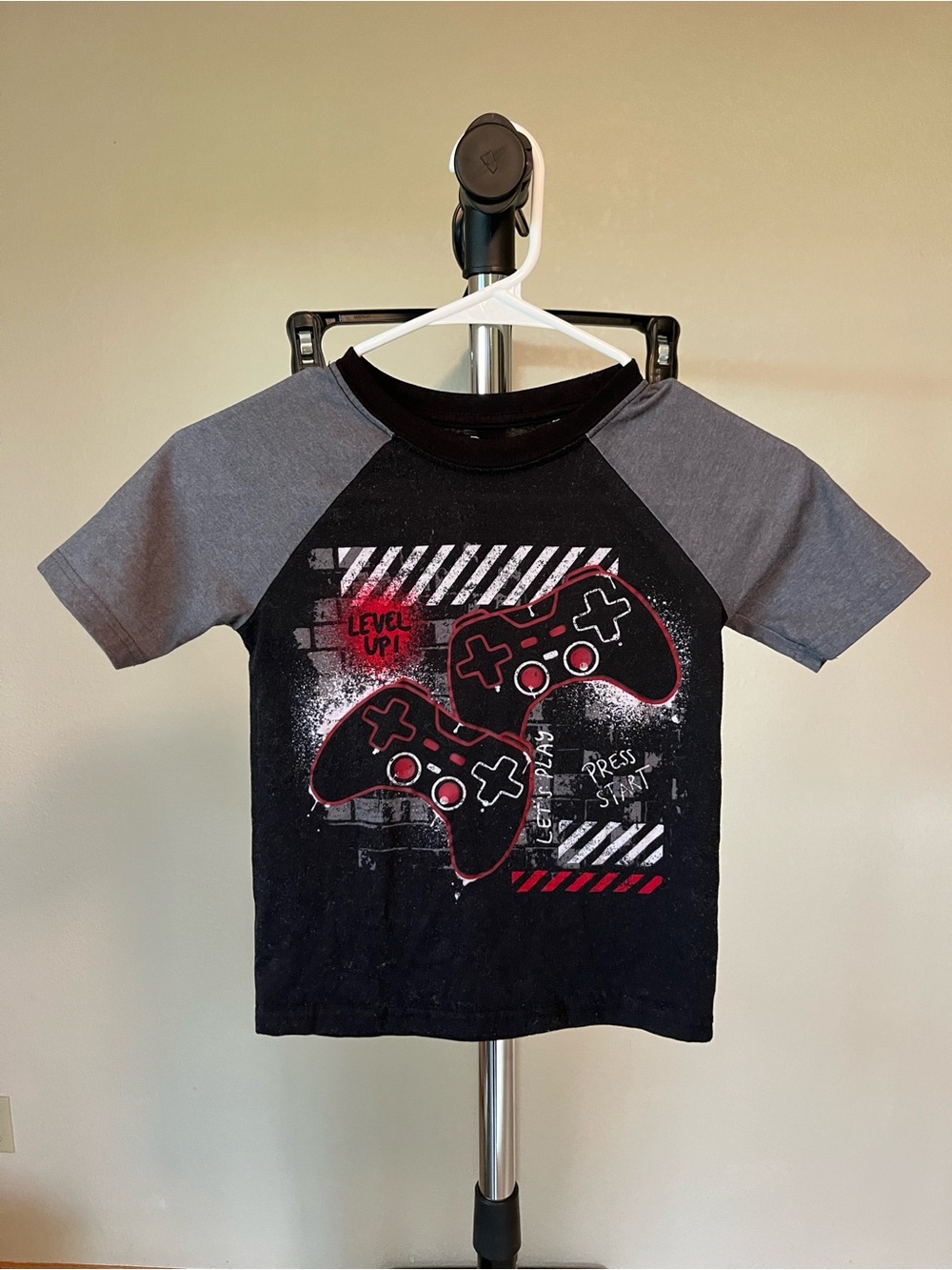 Kids Black & Gray Video Game Graphic Tee